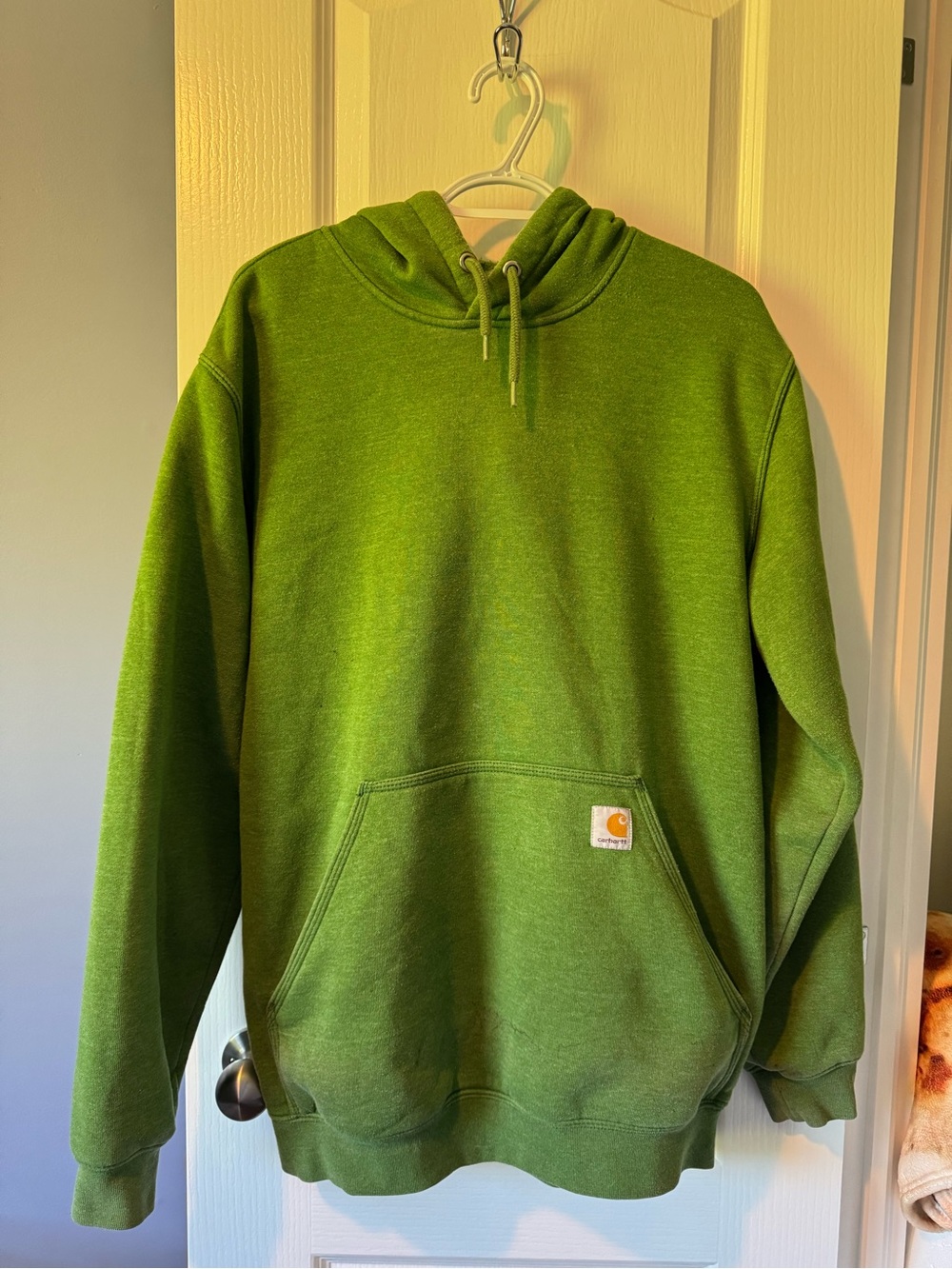 (Work Condition) Carhartt Olive Green Hooded Pullover Sweatshirt
